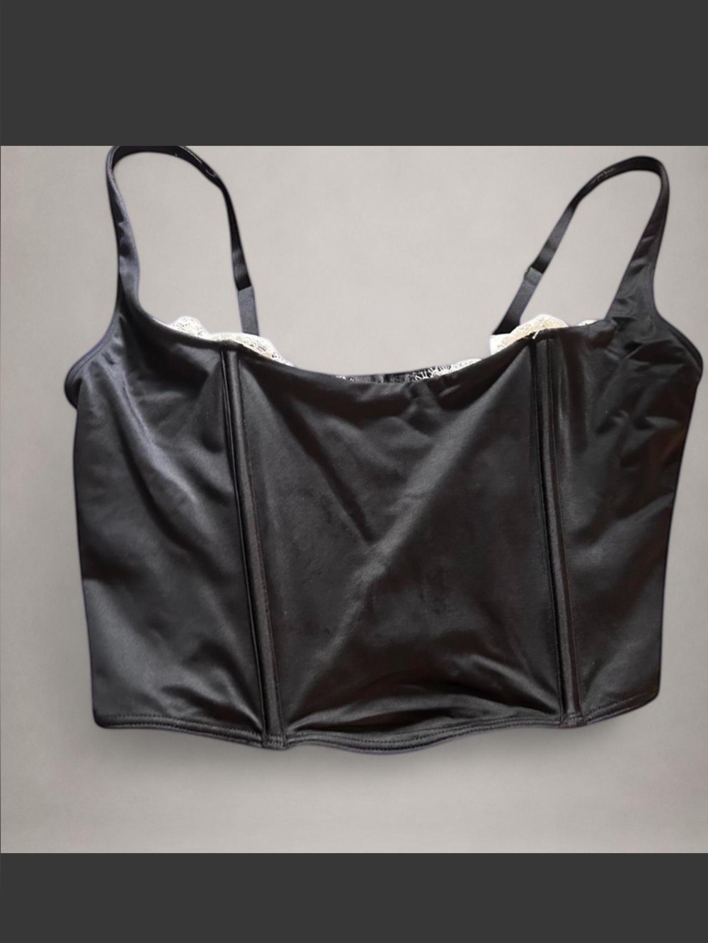 Abercrombie & Fitch Black Satin Corset-Style Camisole